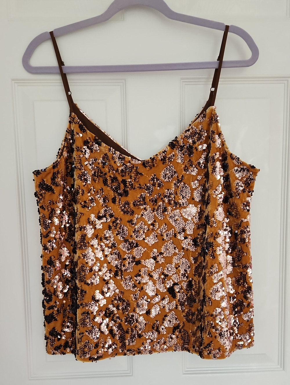 Chic Glam Cocktail Party Rave Date Night Going Out Copper Sequin Ro & De Cami - Picture 1 of 6